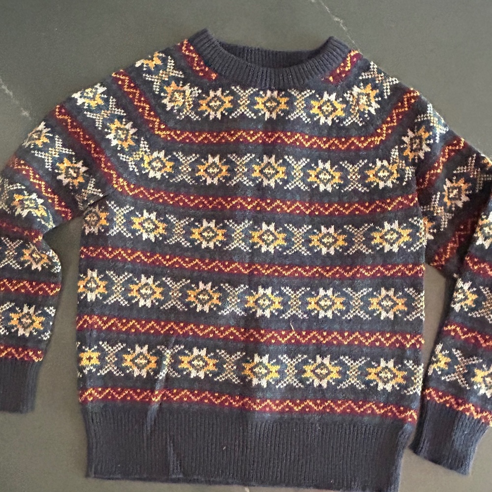 JCrew Boys Sweater, Kids size 6-7,  Fair Isle Pattern